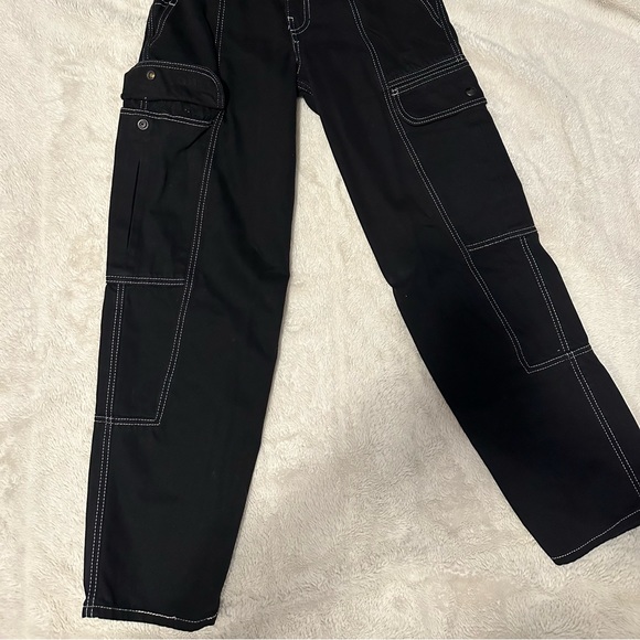Black Cargo Style Pants (Stretchy waistband) - Picture 9 of 9